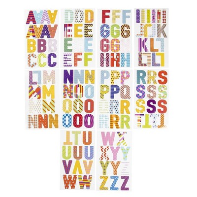 333-Count Alphabet Stickers A-Z, Colorful Uppercase Letter Labels for Art & Crafts, 2.5 inches High