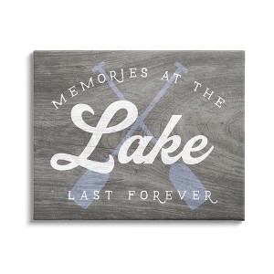 Stupell Memories at Lake Phrase Boat Ores Gallery Wrapped Canvas Wall Art - 1 of 4