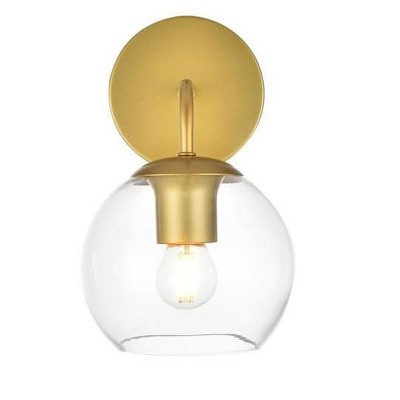 Elegant Lighting Genesis 1 light Brass and Clear Bath Sconce