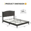 Homhougo Full Size Bed Frame with Button Tufted Headboard, Fabric Upholstered Platform Bed Frame with Adjustable Headboard, Easy Assembly, Grey - 2 of 4