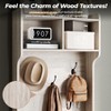 Narrow Coat Rack with Shoe Storage, 23" Wide Entryway Hall Tree, Rustic White - 3 of 4