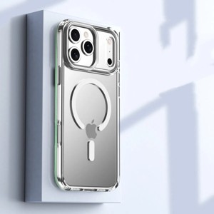 Clotth Skin-feel Magnetic Case for iPhone 17 Pro Max - Transparent Anti-Fall Protective Case for Apple iPhone - 1 of 4