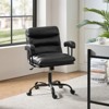 Barnaby Modern Faux Leather Swivel Office Chair with Casters|HULALA HOME - 3 of 4