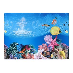 Unique Bargains Aquarium Background Poster Double-sided Aquarium Fish Tank Background Decorative Paper Sticker 1 Pc - 1 of 4