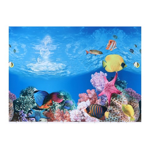 Unique Bargains 32.28x23.62 Aquarium Background Poster Double-sided Aquarium  Fish Tank Background Decorative Sticker 1 Pc : Target