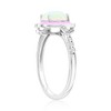 Opalata Sterling Silver White Opal & Pink Enamel Oval CZ Ring - Available Sizes:  9 ,  8 ,  6 ,  7 - 2 of 3