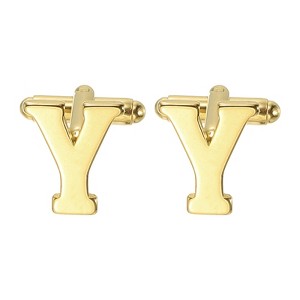 Unique Bargains Men Weddings Gift Classic Alphabet Cuff Links with Box 2 Pcs - 1 of 3