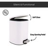 Evideco French Home Goods Metal Waste Basket with Silent Soft Close Lid, Large 5L - 1.3 Gal- - 4 of 4