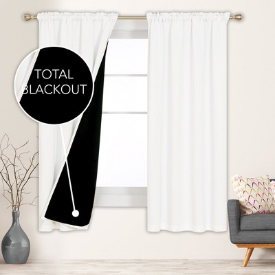Deconovo ModernLuxury 100% Full BlackOut SatinRodCurtains For LivingRoom or BedRoom 2Panels