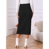 INSPIRE CHIC Women's Ribbed Elastic High Waist Stretchy Pencil Casual Sweater Midi Skirt - 4 of 4