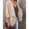 Clearlove Womens Blazer Jackets Roll Up Long Sleeve Open Front Loose Business Casual Coats with Pockets - 3 of 4