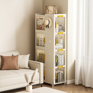 KTMBDW 4-Tier Rolling Storage bookcase with Wheels, Large Capacity Storage bins,Mobile Multifunction Utility Rolling Storage Organizer for living room - 1 of 4