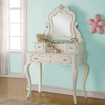 Edalene 39" Vanity Tables Pearl White - Acme Furniture