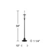 360 Lighting Dyna Traditional 58" Tall Standing Floor Lamp Base Skinny Pole Pull Chain Metal Black Finish Living Room Bedroom House Reading Office - 4 of 4