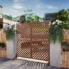 Pexfix 72 x 47 Inch Metal Privacy Screen Freestanding Outdoor Divider Panel For Patio Deck Balcony Heavy Duty Base Weatherproof Brown Parallel - 4 of 4