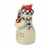 Jim Shore 3.5 Inch Snowman With Checkered Hat Mini Heartwood Creek Scarf Snowman Figurines - image 2 of 3