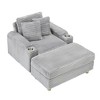 57" Corduroy Single Sofa Chair with Ottoman, Pillow and Storage - 3 of 4
