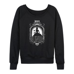Women's - Wicked - Glinda Silhouette Lightweight French Terry Wide Neck Long Sleeve Shirt - 1 of 4