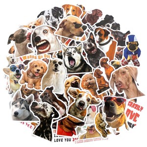 Wrapables Waterproof Vinyl Stickers for Water Bottles, Laptop, Phones, Skateboards, Decals for Teens, 100pcs, Silly Puppies - 1 of 4
