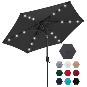 Best Choice Products 7.5ft Outdoor Solar Patio Umbrella for Deck, Pool w/ Tilt, Crank, LED Lights - 1 of 4