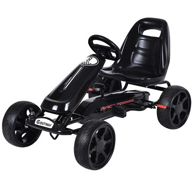 Costway Xmas Gift Go Kart Kids Ride On Car Pedal Powered Car 4 Wheel Racer  Toy Stealth Outdoor Black : Target