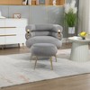 CAVINAS Upholstered Accent Chair with Ottoman,Velvet Comfortable Chair and Ottoman Sets for Bedroom,Reading Room - 2 of 4