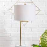 24.5" Metal/Marble Alyssa Table Lamp (Includes LED Light Bulb) Gold - JONATHAN Y