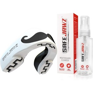 SafeJawz EXTRO Dual Layer Sports Mouth Guard with Case and Disinfectant Spray Bundle Kit for Basketball, Football, MMA, Hockey, Wrestling - Adult - Mo - 1 of 4