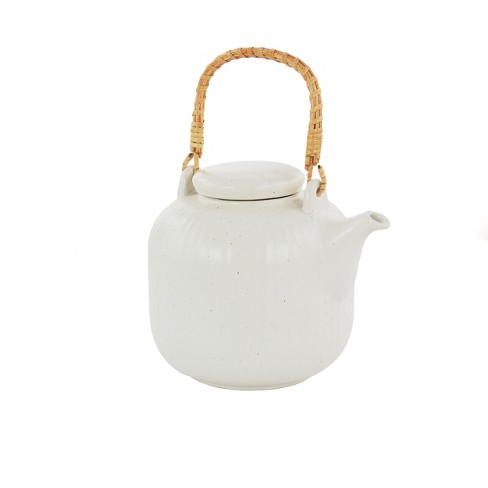 OUR TABLE Landon 1.21 qt. 4.8 Cups Stoneware Teapot in Pepper 985119877M -  The Home Depot