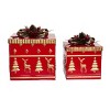 Transpac Metal 10 in. Red Christmas Nesting Presents Set of 2 - 3 of 4