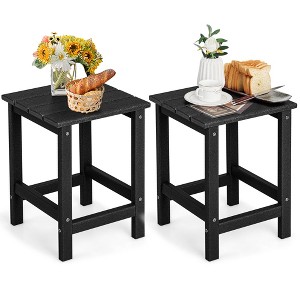 Tangkula 2PCS 14" Patio Adirondack Side Table HDPE Square Weather Resistant Garden - 1 of 4