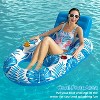 Jasonwell Inflatable Pool Float for Adults, Lounger Raft with Cup Holders, Floating Chair for Pool, Lake & Beach, Blue - 2 of 4