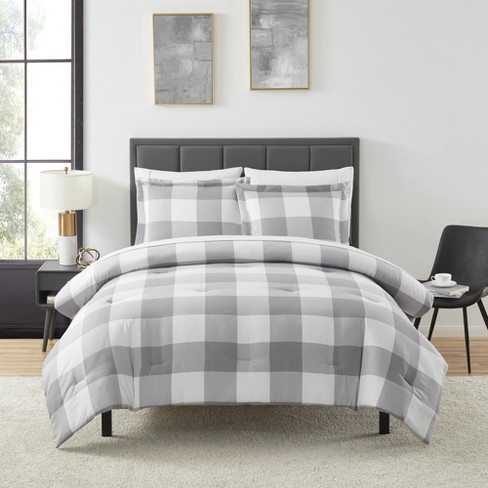 Sweet Home Collection 7 Piece Comforter Set Bag Soft Down Alternative  Blanket Bed Sheets, King, Checkered Box : Target