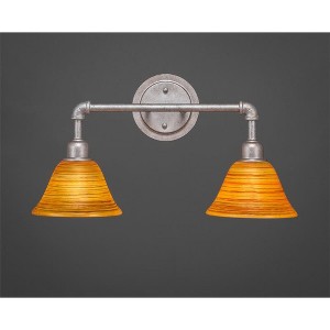 Toltec Lighting Vintage 2 - Light Vanity in  Aged Silver with 7" Firré Saturn Shade - 1 of 1