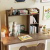 Tangkula Desktop Bookshelf 3-Tier Multipurpose Countertop Hutch Bookshelf for 27 Inch Monitor w/ 3 Upper Shelves & 2 Side Compartments White/Natural - 4 of 4
