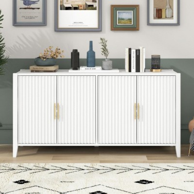 Accent Storage Cabinet Sideboard Wooden Cabinet with Metal Handles for Hallway, Entryway, Living Room