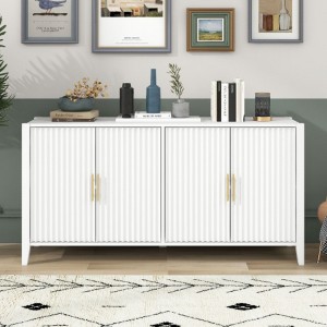 Accent Storage Cabinet Sideboard Wooden Cabinet with Metal Handles for Hallway, Entryway, Living Room - 1 of 4