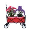 FURNIinspire Wheelbarrows And Lawn Carts Multi-Purpose Outdoor Utility Cart, Foldable Wagon With Metal Frame And Handle, Red, 41“*21"*47" - 2 of 4