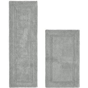 Lux Premium 100% Cotton Tufted Solid Reversible 2 PC Bath Rug Set – Ultra-Soft, Water-Absorbent, Durable, Machine Washable Bathroom Rug - 1 of 4