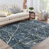 Washable Area Rug with Modern Abstract Branch Print for Bedroom, Non-Slip Backing, Soft Low-Pile Floor Carpet for Living Room, Kitchen - 3 of 4
