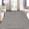 Modern Solid Textured Area Rug Ultra-Thin Low Pile Washable Rug - 4 of 4