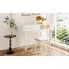 TOBILI 43.3" Classic Wood Makeup Vanity Set with Flip-top Mirror and Stool, Dressing Table with Three Drawers and storage space, White - 3 of 4
