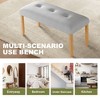 NicBex Modern Tufted Linen Ottoman Bench,39.75"Entryway Bench with Wooden Legs,End of Bed Bench for Bedroom,Dining Area & Entryway - 4 of 4