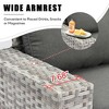 Marlton 8pc Wicker Outdoor Patio Furniture Set Conversation Sofa Sectional with a Swivel Chair and Cushions - 4 of 4