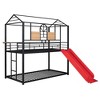 Whisen Twin Over Twin Bunk Bed & Housebed, Metal Bed Frame with Slide and Guard Rail - 4 of 4