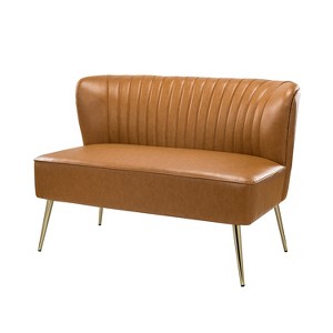 Monica 47" Contemporary Wing back Loveseat for  Living Room and Bedroom Comfy Armless 2-Seater Sofa with Metal Legs | KARAT HOME - 1 of 4