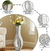 Artloge Luxury Crushed Diamond Mirrored Floor Flower Vase Silver Glass Vase - 3 of 4