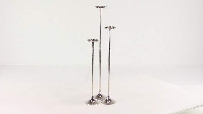 Set of 3 Metallic Aluminum Candle Holders - Olivia & May, 2 of 15, play video