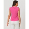 INSPIRE CHIC Women's Ruffled Curved Hem Business Office Vintage Sleeveless Blouse - 4 of 4