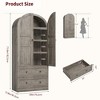 Farmhouse Arched Kitchen Pantry Cabinet, Tall Wood Kitchens Storage Cabinets with 2 Large Drawers, Easy Assembly - 2 of 4